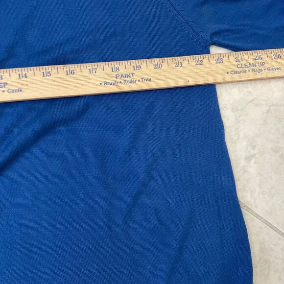 Men's Silk/ Tencel Knit T-Shirt Short Sleeve size XL Blue Mock Neck - Picture 5 of 7